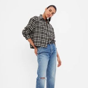 GAP Cropped Flannel Shirt